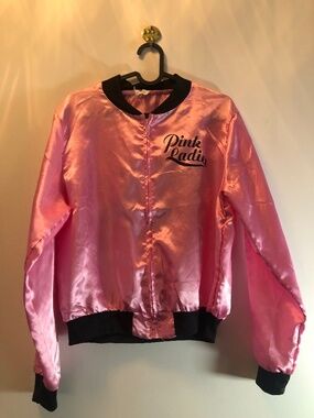 Grease - Women's 'Pink Ladies' Satin Bomber Jacket (Pink & Black)